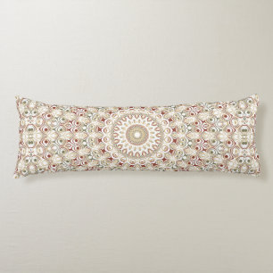 Coussins Longs Terre de Sienne et Mandala Rouille Motif