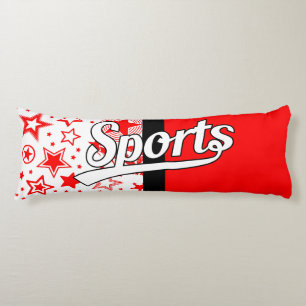 Coussins Longs Texte Design : SPORTS white + your own text & idea