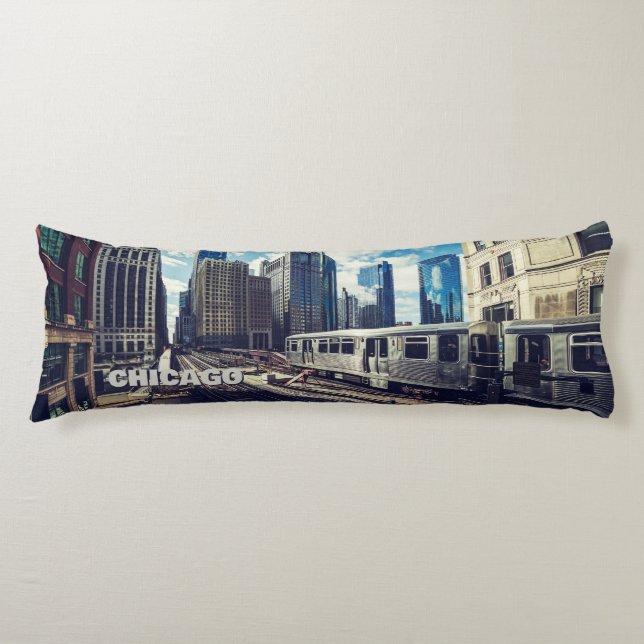 Coussins Longs Texte personnalisé Chicago USA (Devant)
