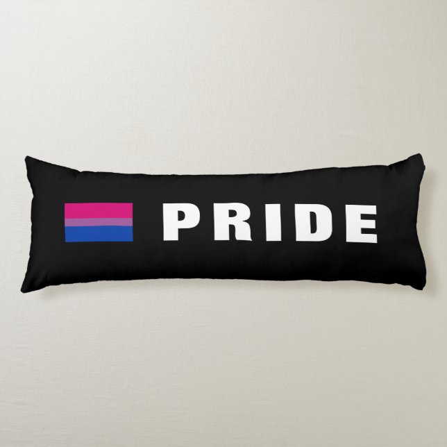 Coussins Longs Texte personnalisé LGBTQ Arc-en-ciel Bisexual Fier (Devant)