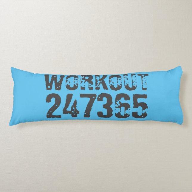 Coussins Longs Texte usé et rayé Workout 247365 bleu (Devant)