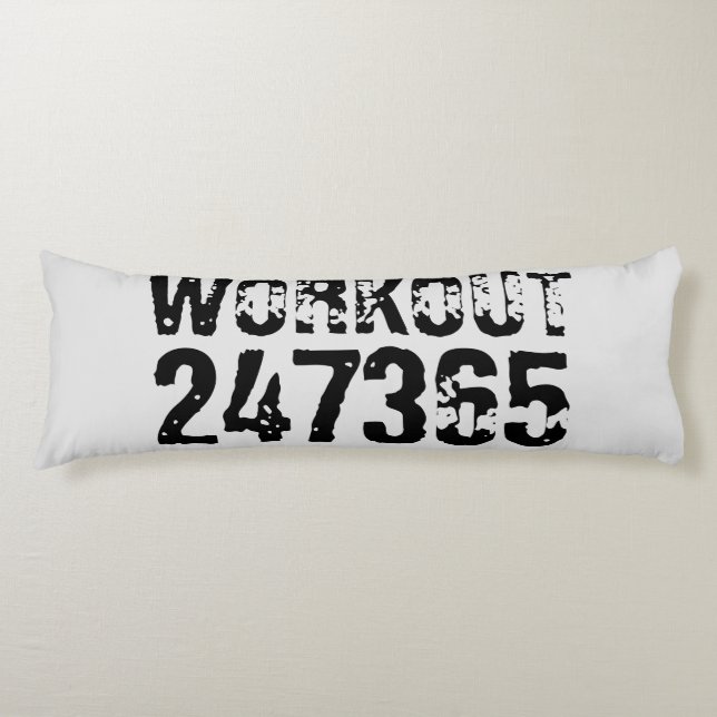 Coussins Longs Texte usé et rayé Workout 247365 noir (Devant)