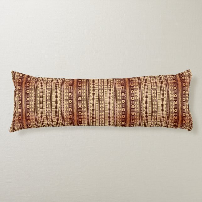 Coussins Longs Texture ethnique Brown (Devant)
