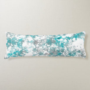 Coussins Longs texture gris turquoise et marbre blanc