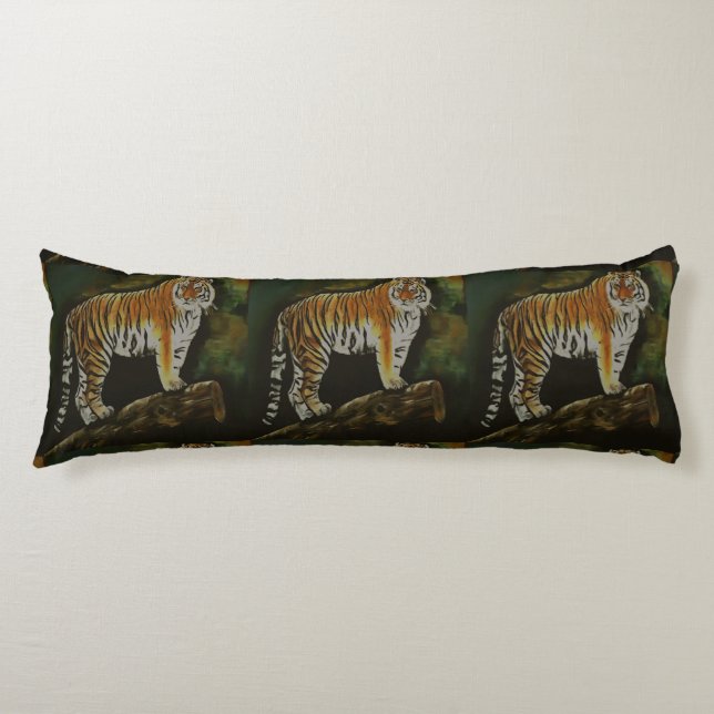 Coussins Longs Tiger debout Safari Animal Art (Devant)