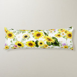 Coussins Longs Tournesol d'aquarelle 7