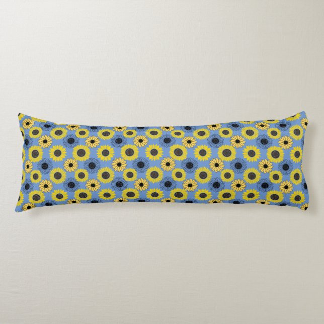 Coussins Longs Tournesols wx4 Blanc BG (Devant)
