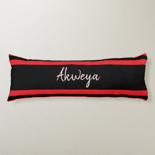 Coussins Longs Tribu africaine Idoma rayures rouges et noires