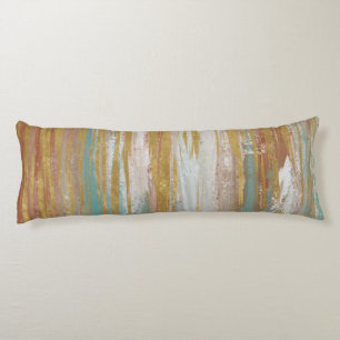 Coussins Longs Turquoise, blanche, rouge ocre et or Abstrait
