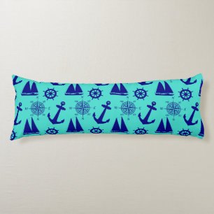 Coussins Longs Turquoise bleu nautique côtier bateau