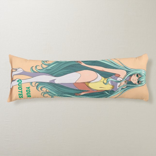 Coussins Longs Turquoise Hair Anime Girl (Devant)