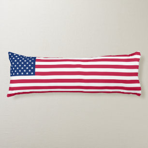 Coussins Longs USA American Flag Stripes Patriotique Body Pillow 