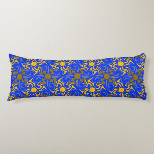 Coussins Longs Vecteur bleu et or Motif sans couture