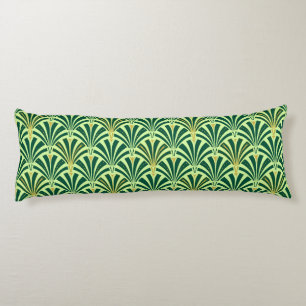 Coussins Longs Ventilateur Art Déco motif - vert pin et menthe