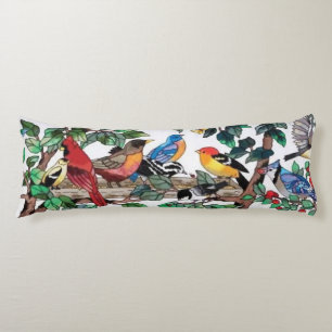 Coussins Longs Verre Trait Beau Art Beaux Fleuves & Oiseaux