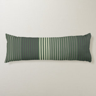 Coussins Longs Vert, Gris, Noir, Rayures Crème