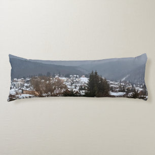 Coussins Longs Village d'hiver panoramique - Paysage rural Rouman