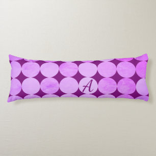 Coussins Longs Violet, Violet Magenta et Cercles roses Monogramme