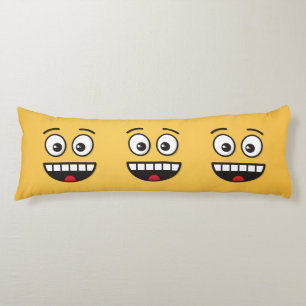 Coussins Longs Visage souriant avec bouche ouverte