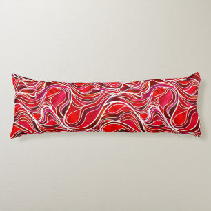 Coussins Longs Vitrail rouge Abstrait