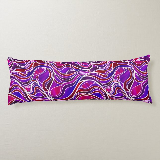 Coussins Longs Vitrail violet Abstrait (Dos)