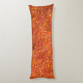 Coussins Longs Vive texture rouge avec des nuances de jaune