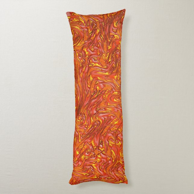 Coussins Longs Vive texture rouge avec des nuances de jaune (Dos (Vertical))