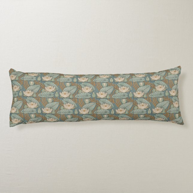 Coussins Longs Water Lys Lily Art Nouveau Nature (Dos)
