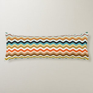 Coussins Longs Wavy Zigzag Motif multicolore