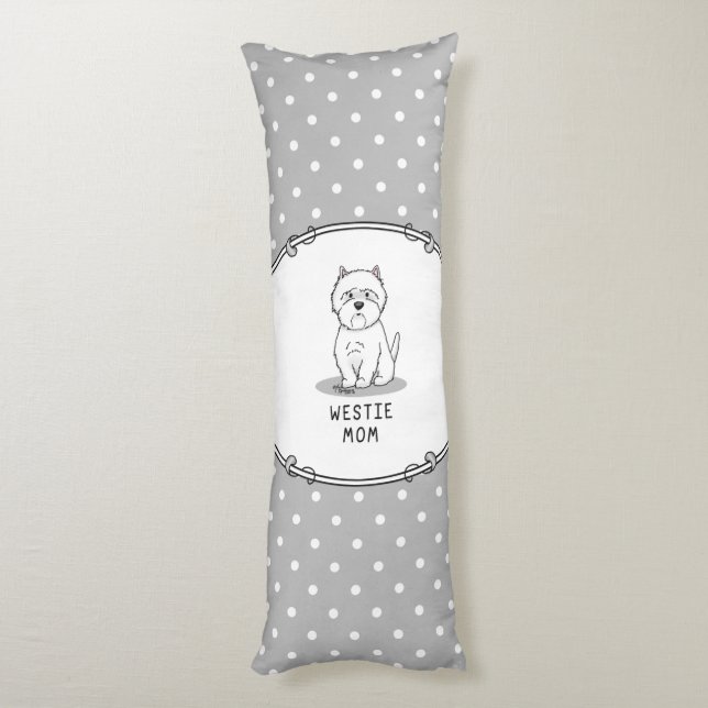 Coussins Longs Westie Mom - West Highland White Terrier Chien Mam (Dos (Vertical))