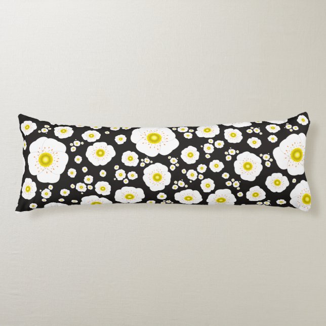 Coussins Longs White Poppies Body Pillow (Devant)