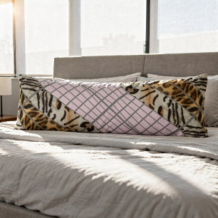 Coussins Longs Wildcat Matrix - Chat Bengal Léopard Rose Rose