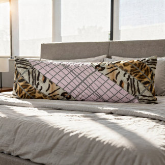 Coussins Longs Wildcat Matrix - Chat Bengal Léopard Rose Rose