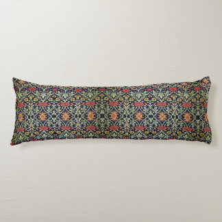 Coussins Longs William Morris Fleurs Feuillage Vert Jaune Rouge R