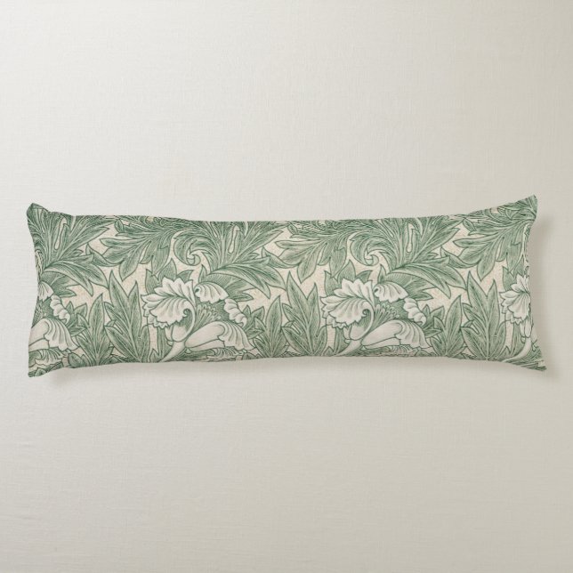 Coussins Longs William Morris tulip fond textile vert (Dos)