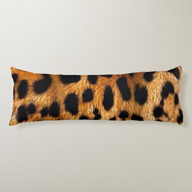 Coussins Longs Zones léopard Brown noir Animal sauvage Art (Devant)