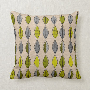Coussins modernes de motif de feuille de la moiti