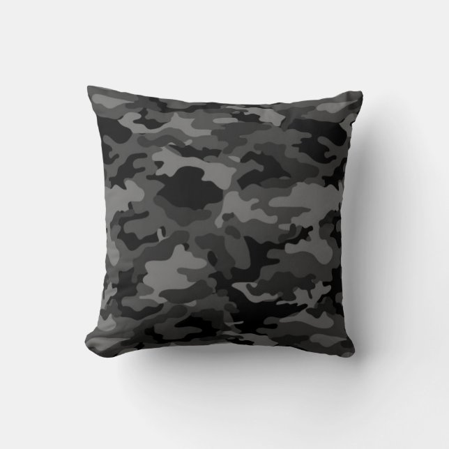 Coussins noirs de coussin du camouflage #1 de Camo (Recto)