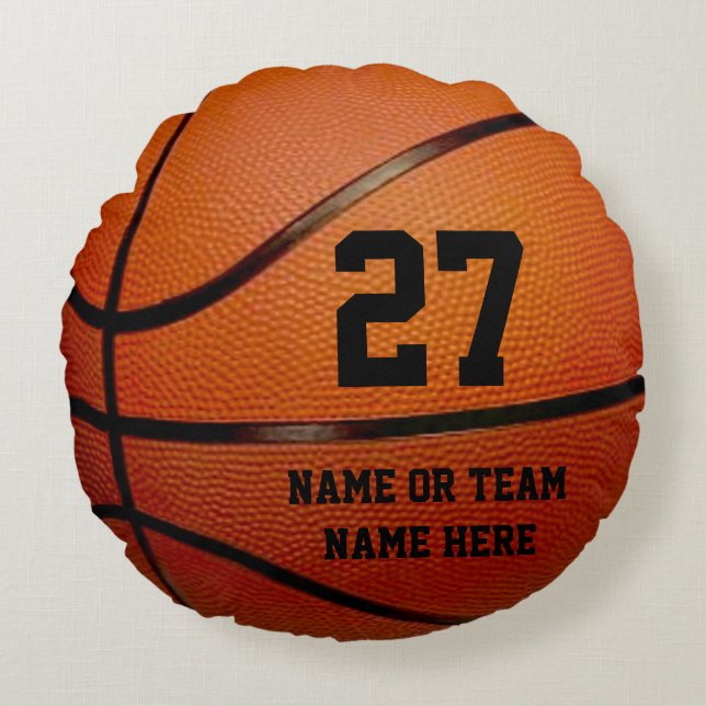 Coussins PERSONNALISÉS ronds de basket-ball (Devant)