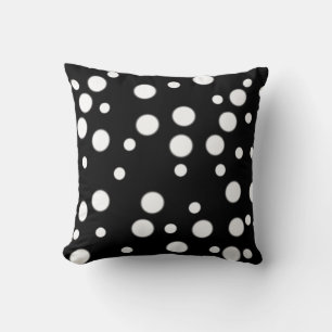 Coussins réversibles des Pois noirs blancs