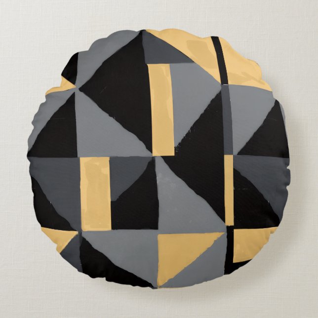 Coussins rond Géométrie Moderne Artisanal Rundes Kissen (Vorderseite)