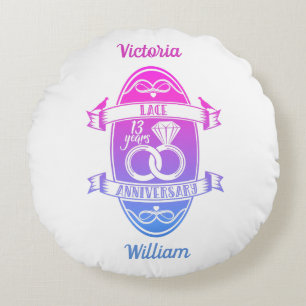 Coussins Ronds 13 ans traditionnel dentelle 13e anniversaire de m