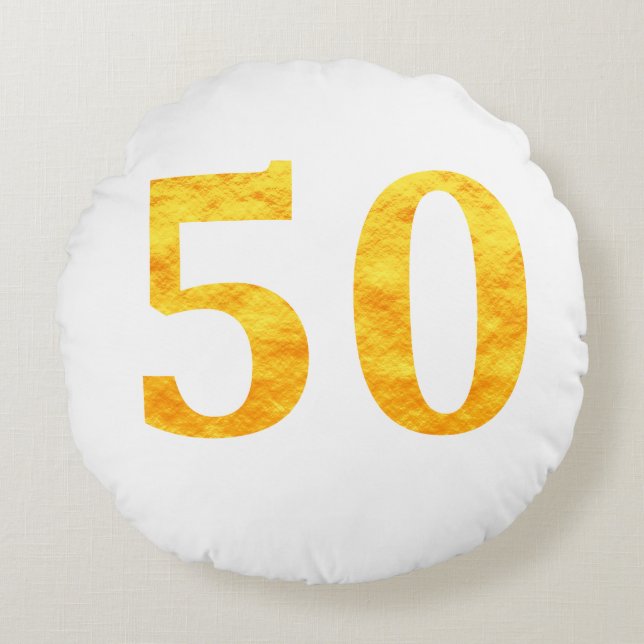 Coussins Ronds 50e anniversaire Cadeau Cinquante ans Cinquantième (Devant)