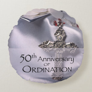 Coussins Ronds 50e personnalisation Nom de l'ordre Anniversaire C
