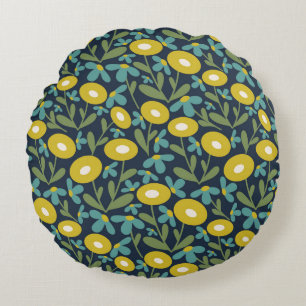 Coussins Ronds 60s Retro Summer Sea Blue