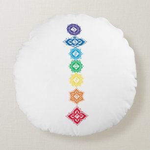 Coussins Ronds 7 Sept Chakras Énergie