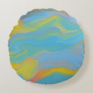 Coussins Ronds Abstract Acrylic Flow