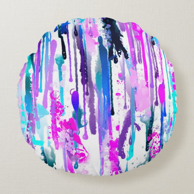 Coussins Ronds Abstract Watercolor (Devant)