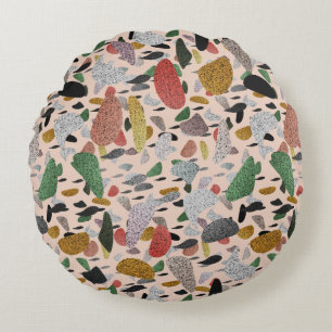 Coussins Ronds Abstrait Art moderne Terrazzo Style Motif