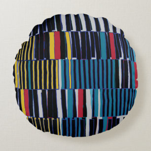 Coussins Ronds Abstrait collage motif asymétrique. Brosser les tr